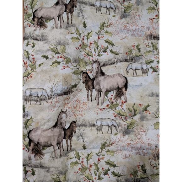 STUNNING Handmade Christmas Horse Reversible Quilt Curtain Flag 31" x 23" - Picture 7 of 13